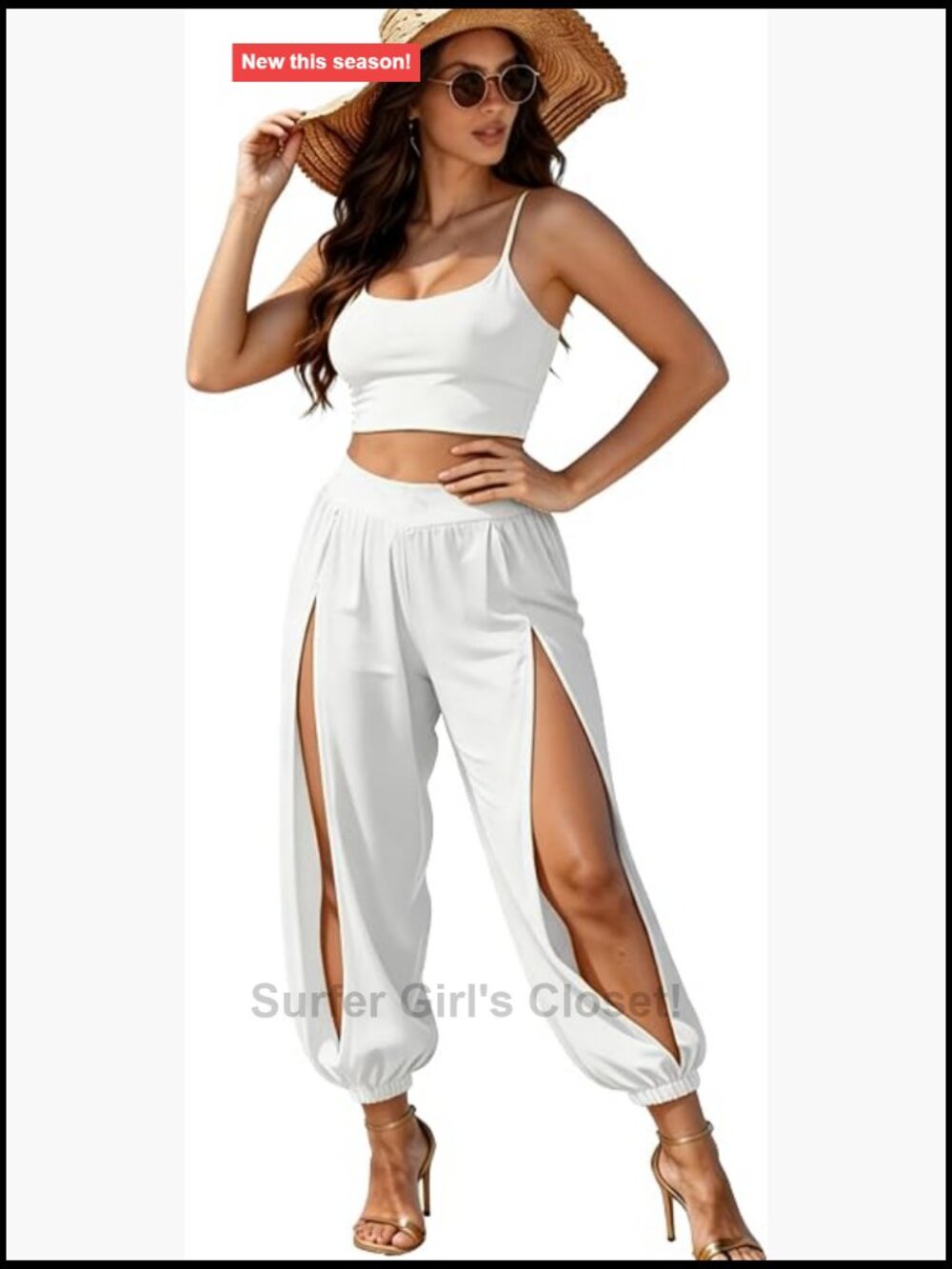Women's 2 Piece Yoga Set with Crop Top & Split Harem Pants, Lightweight